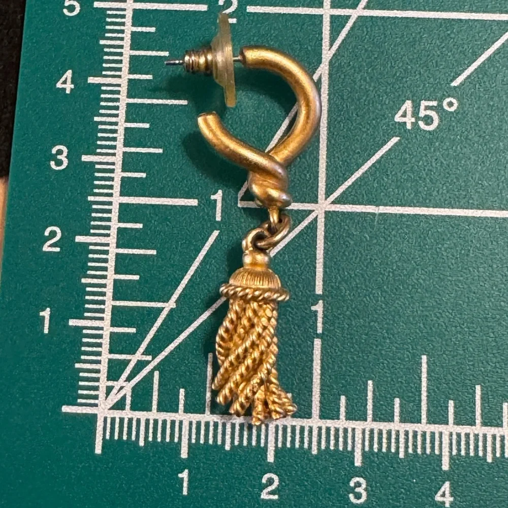 Gold tone rope tassel earrings